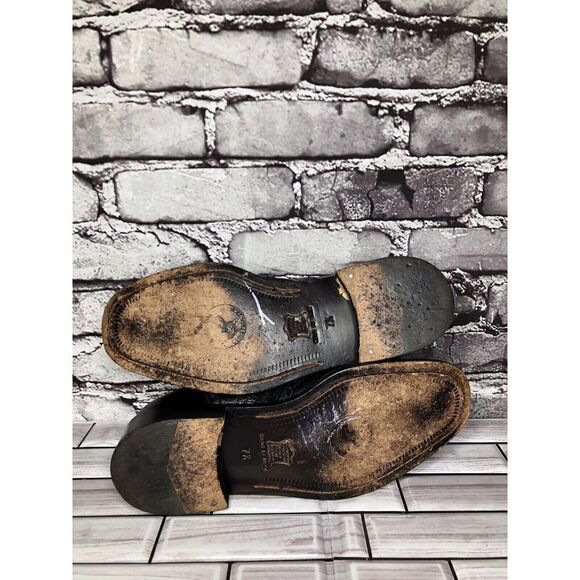 Mario Calugi Black Leather Wingtip Cap Toe Oxfords Lace Shoes Men Sz 7.5M US/41 - Picture 12 of 16